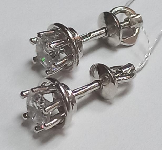 Серебряные серьги с цирконием (30511470) 0