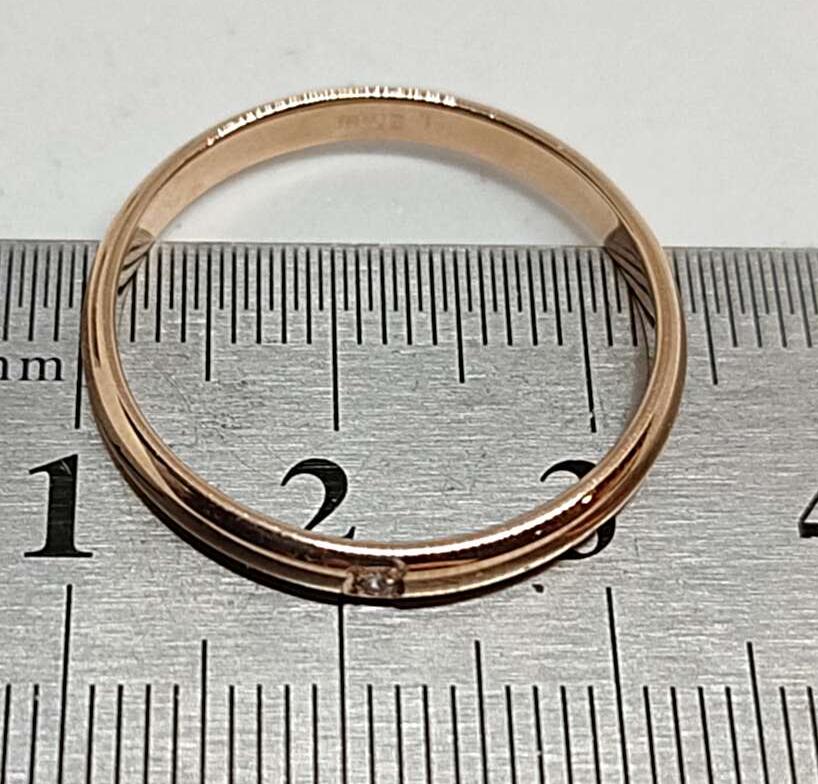 Обручальное кольцо из красного золота с бриллиантом (-ми) (31625988) 5
