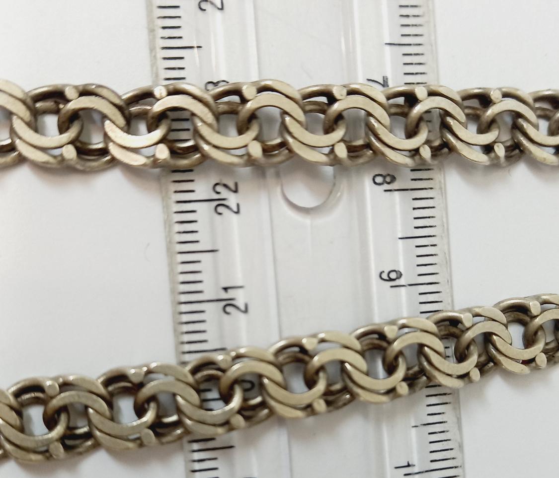 Серебряная цепь с плетением Бисмарк (33752205) 2