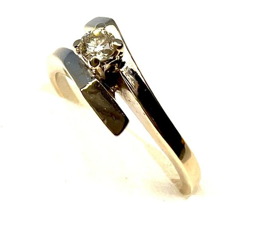 Кольцо из белого золота с бриллиантом (-ми) (29999377) 1