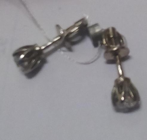 Серебряные серьги с цирконием (30509559) 1
