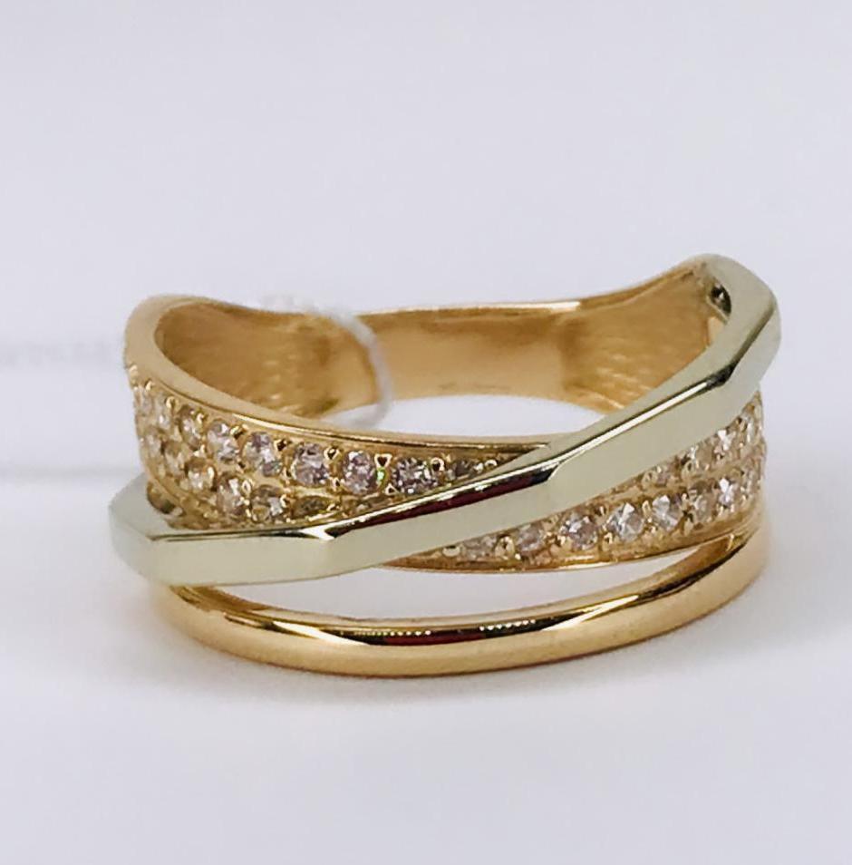 Кольцо из красного и белого золота с цирконием (33782185) 0