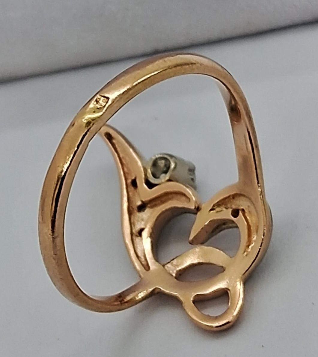 Кольцо из красного и белого золота с бриллиантом (-ми) (33785211)  3