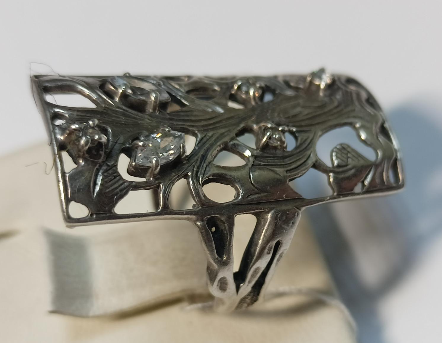 Серебряное кольцо с цирконием (33761087) 1