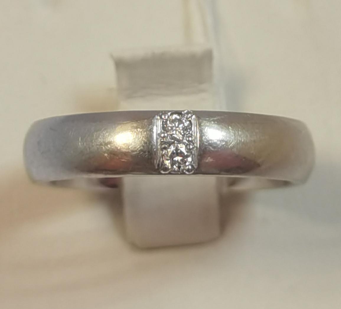 Обручальное кольцо из белого золота с бриллиантом (-ми) (33196181)  0