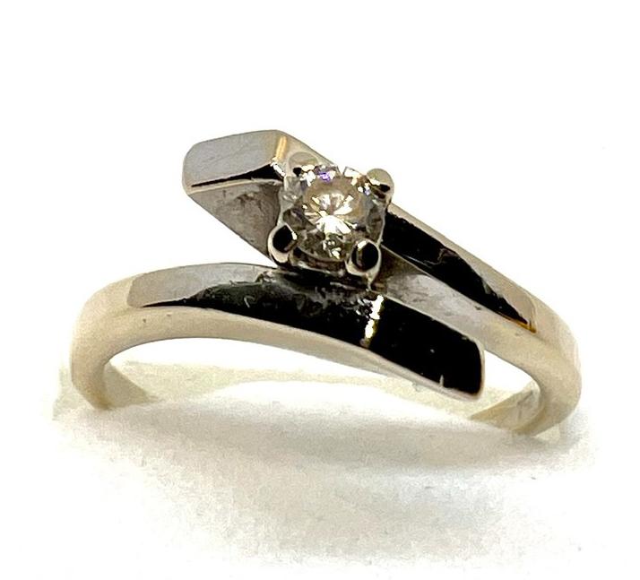 Кольцо из белого золота с бриллиантом (-ми) (29999377) 0