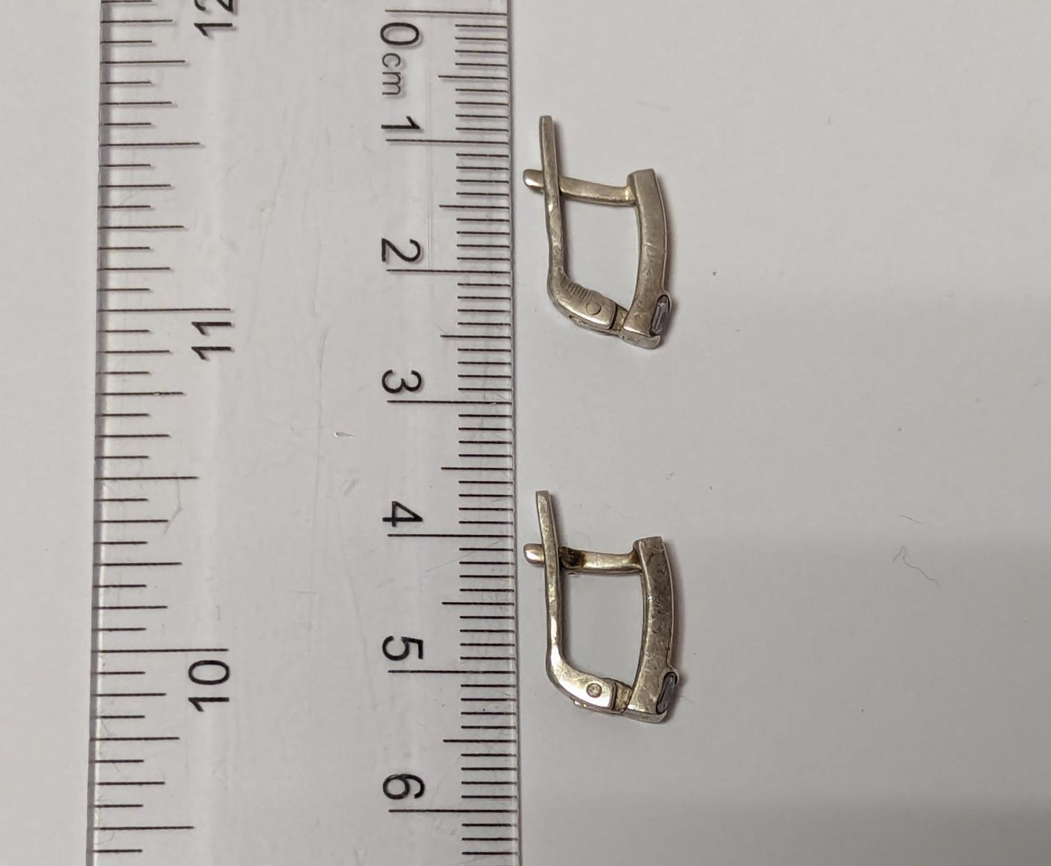 Срібні сережки з цирконієм і позолотою (33763535) 3