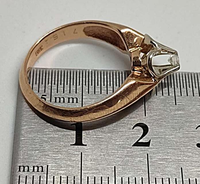 Кольцо из красного и белого золота с бриллиантом (-ми) (33593908)  6