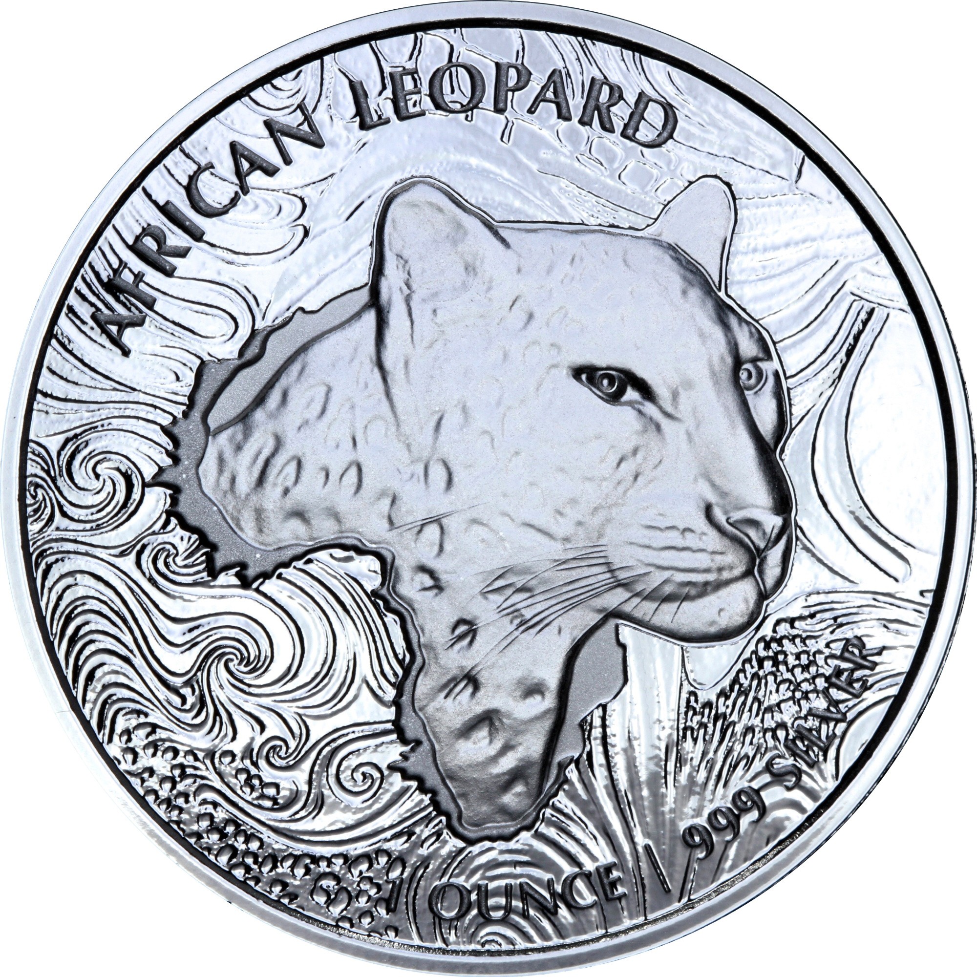 Серебряная монета 1oz Африканский Леопард 5 седи 2019 Гана (33214222) 2