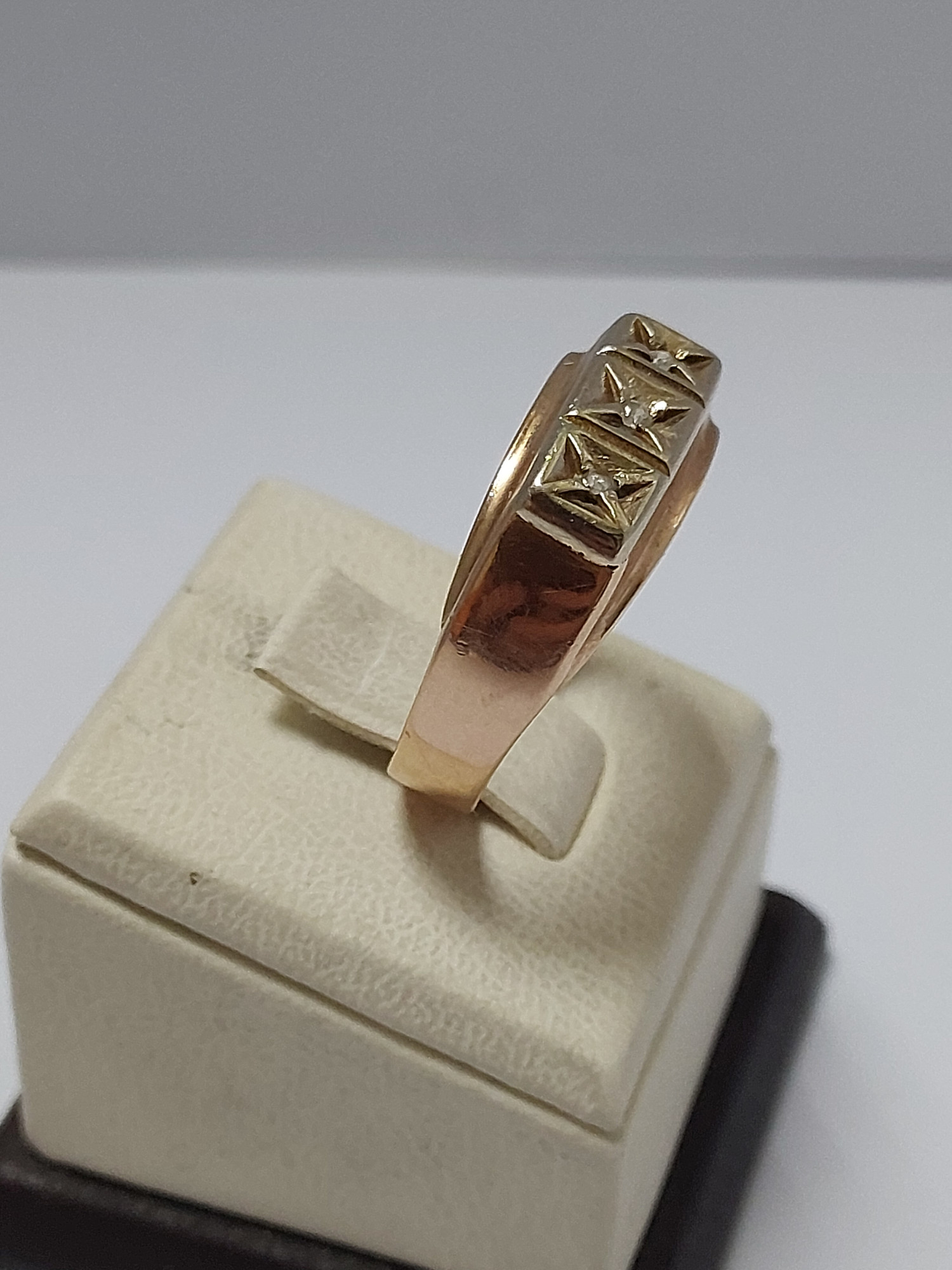 Кольцо из красного и белого золота с цирконием (33073051) 3