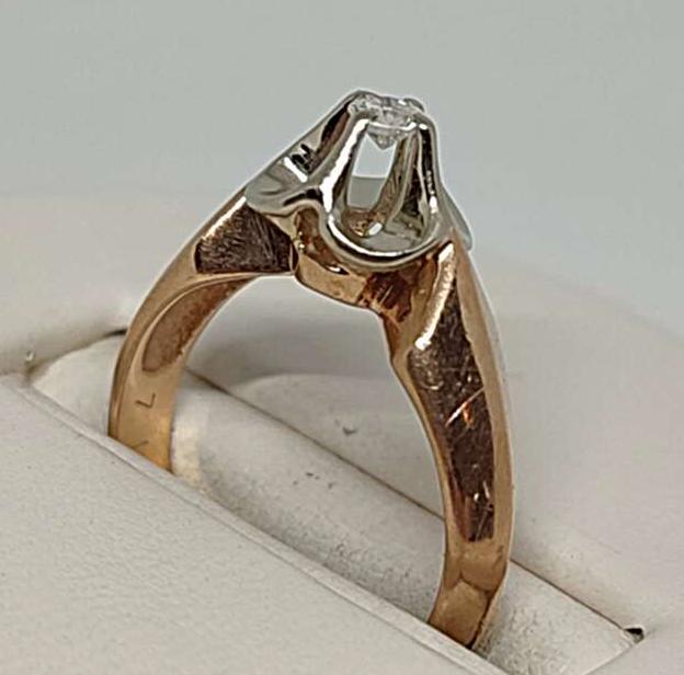 Кольцо из красного и белого золота с бриллиантом (-ми) (33593908)  1