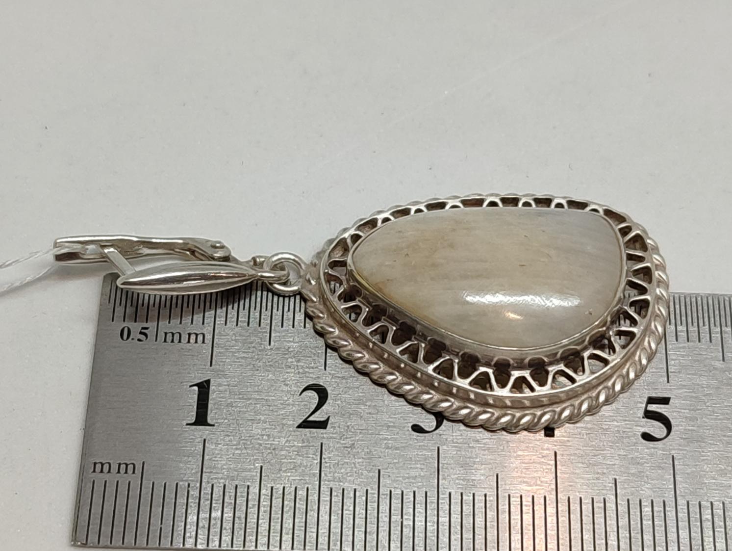Срібні сережки з адуляром (29010332) 3
