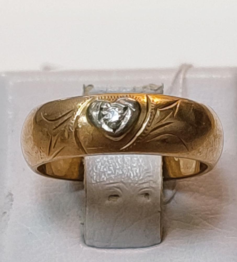 Обручальное кольцо из красного и белого золота с бриллиантом (-ми) (32946254) 0