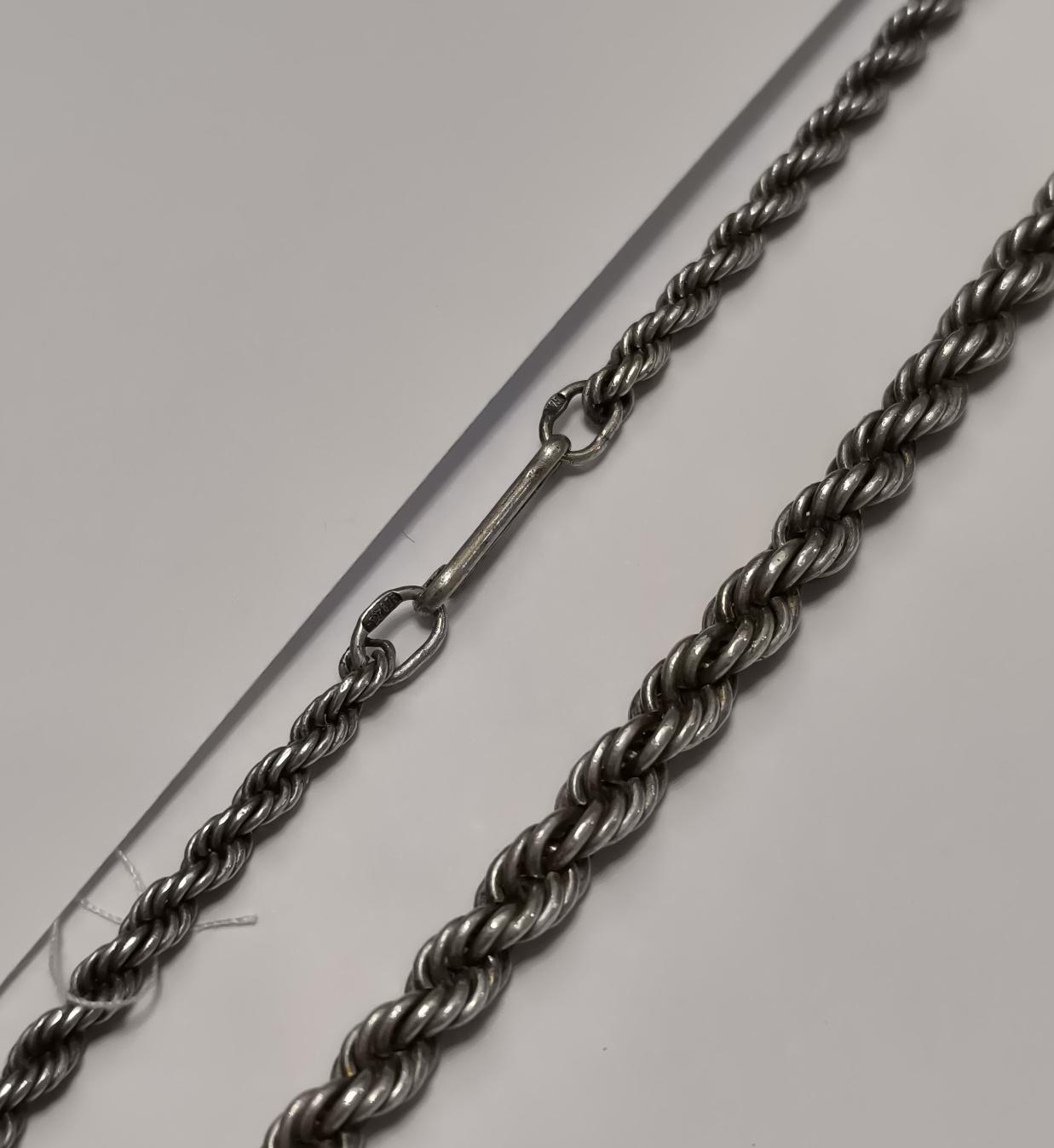 Серебряная цепь с плетением Веревочка (33794149) 0
