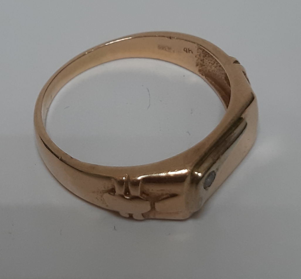 Перстень из красного и белого золота с цирконием (32321550)  5
