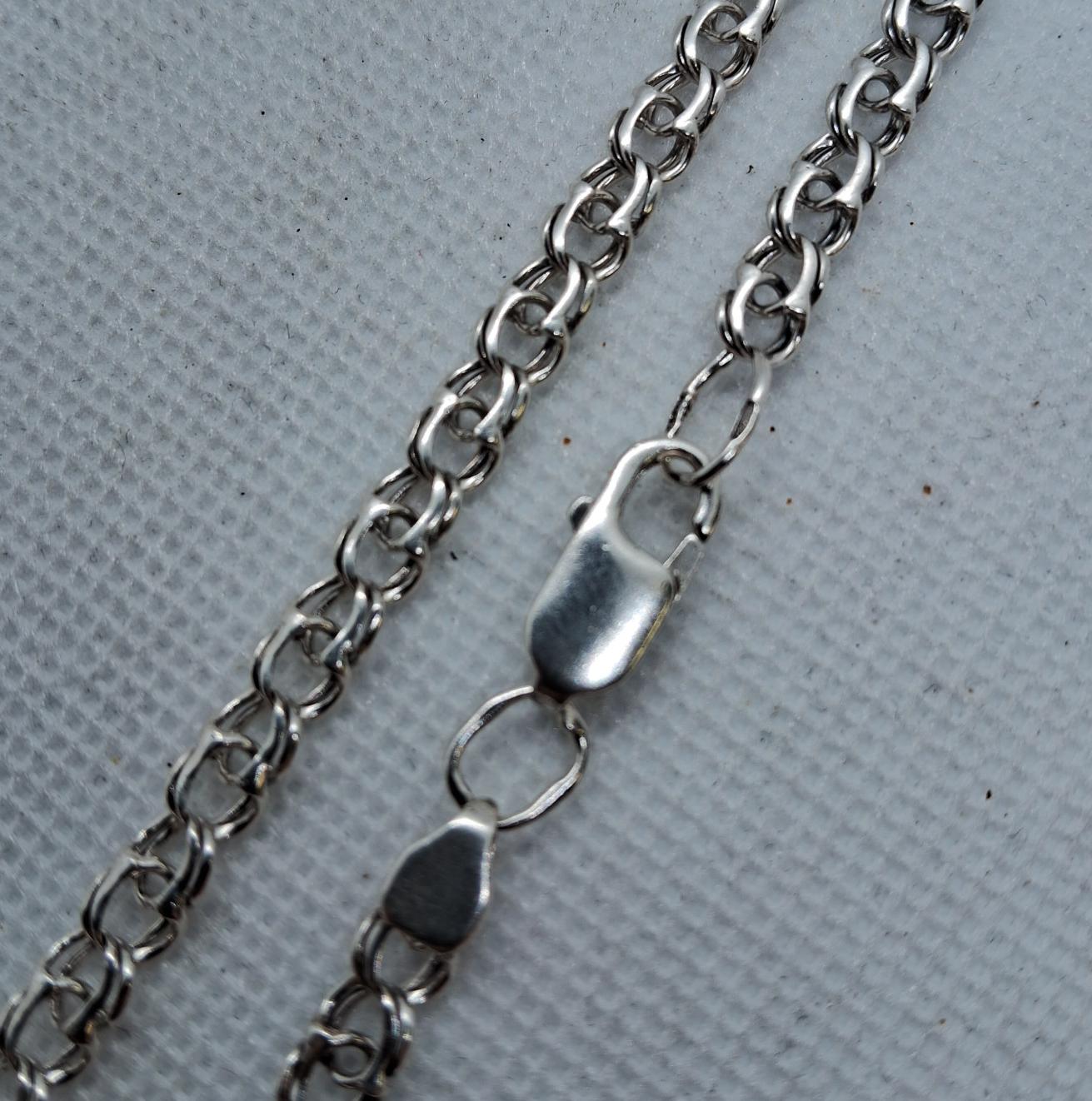 Серебряная цепь с плетением Бисмарк (32494817) 0