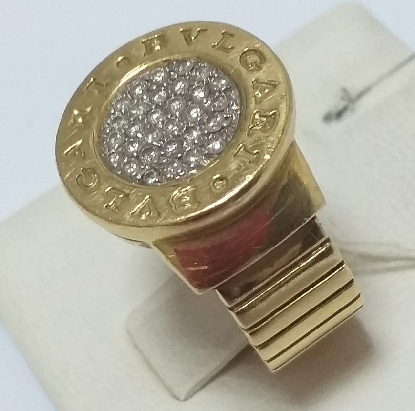 Кольцо из желтого золота с бриллиантом (-ми) (33697643) 3