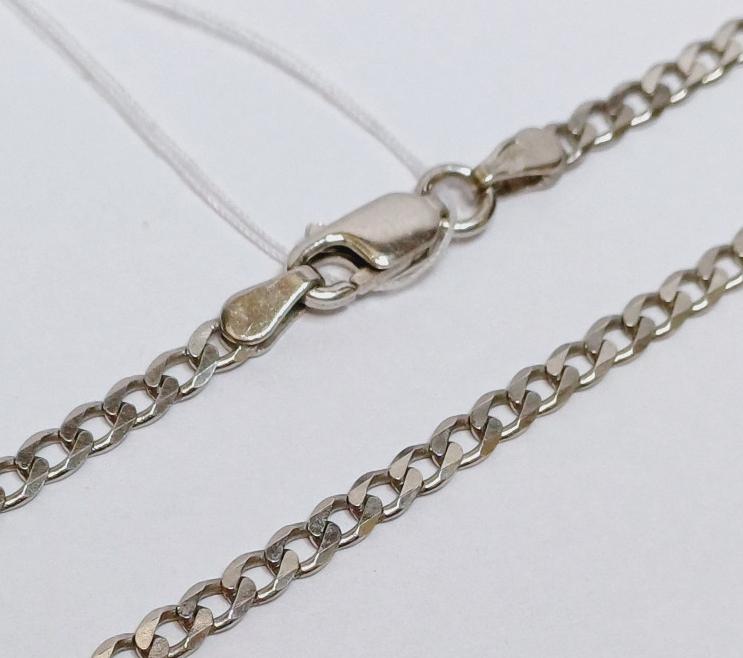 Серебряная цепь с плетением панцирное (33746089) 0