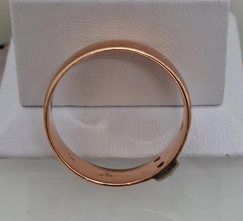 Обручальное кольцо из красного и белого золота с бриллиантом (-ми) (33774610)  4