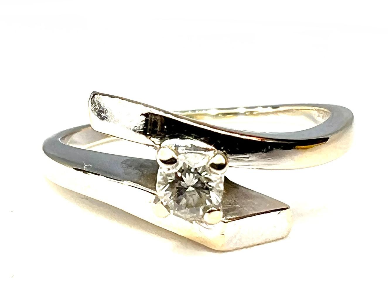 Кольцо из белого золота с бриллиантом (-ми) (29999377) 4