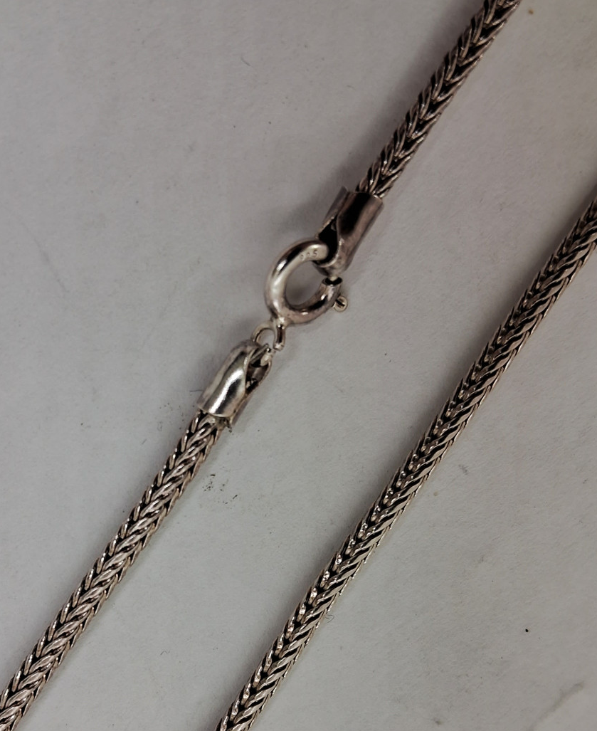 Серебряная цепь с плетением Колосок (32721444) 0