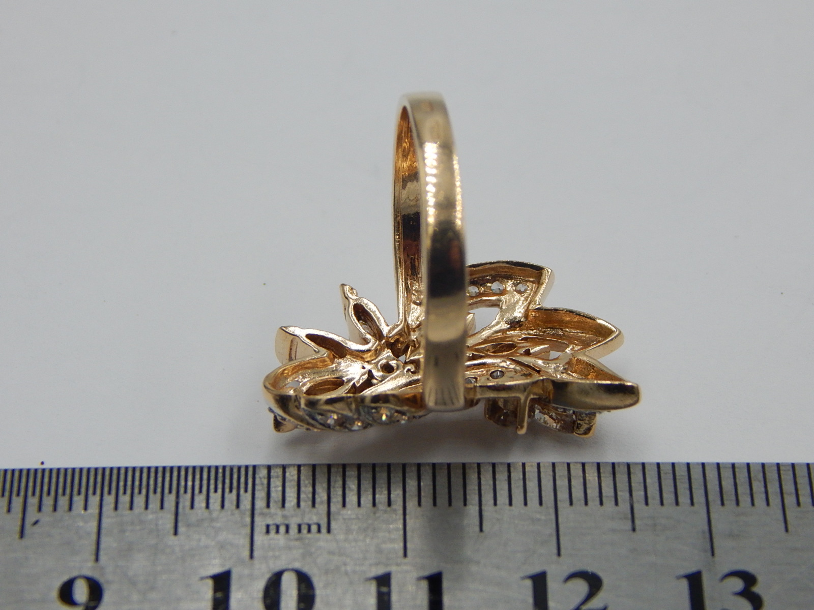 Кольцо из красного и желтого золота с цирконием (33821388) 6