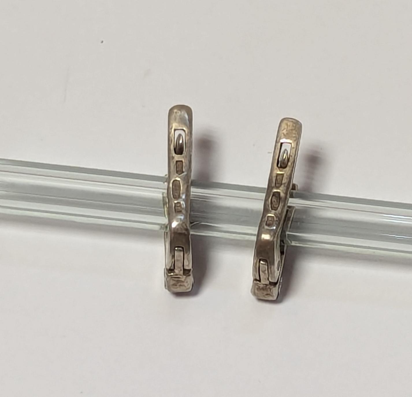 Срібні сережки з цирконієм і позолотою (33763535) 2