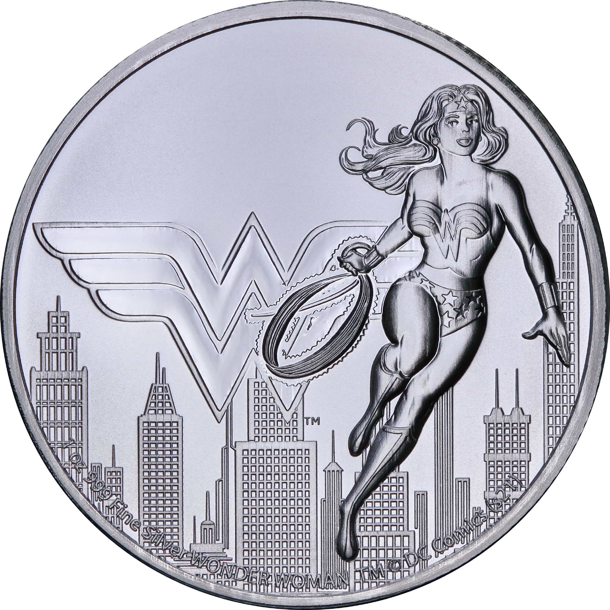 Серебряная монета 1oz Лига Справедливости Комиксов DC: Чудо-Женщина 2 доллара 2021 Ниуэ (	29128336) 1
