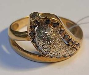 Кольцо из красного и белого золота с бриллиантом (-ми) (27416442) 1