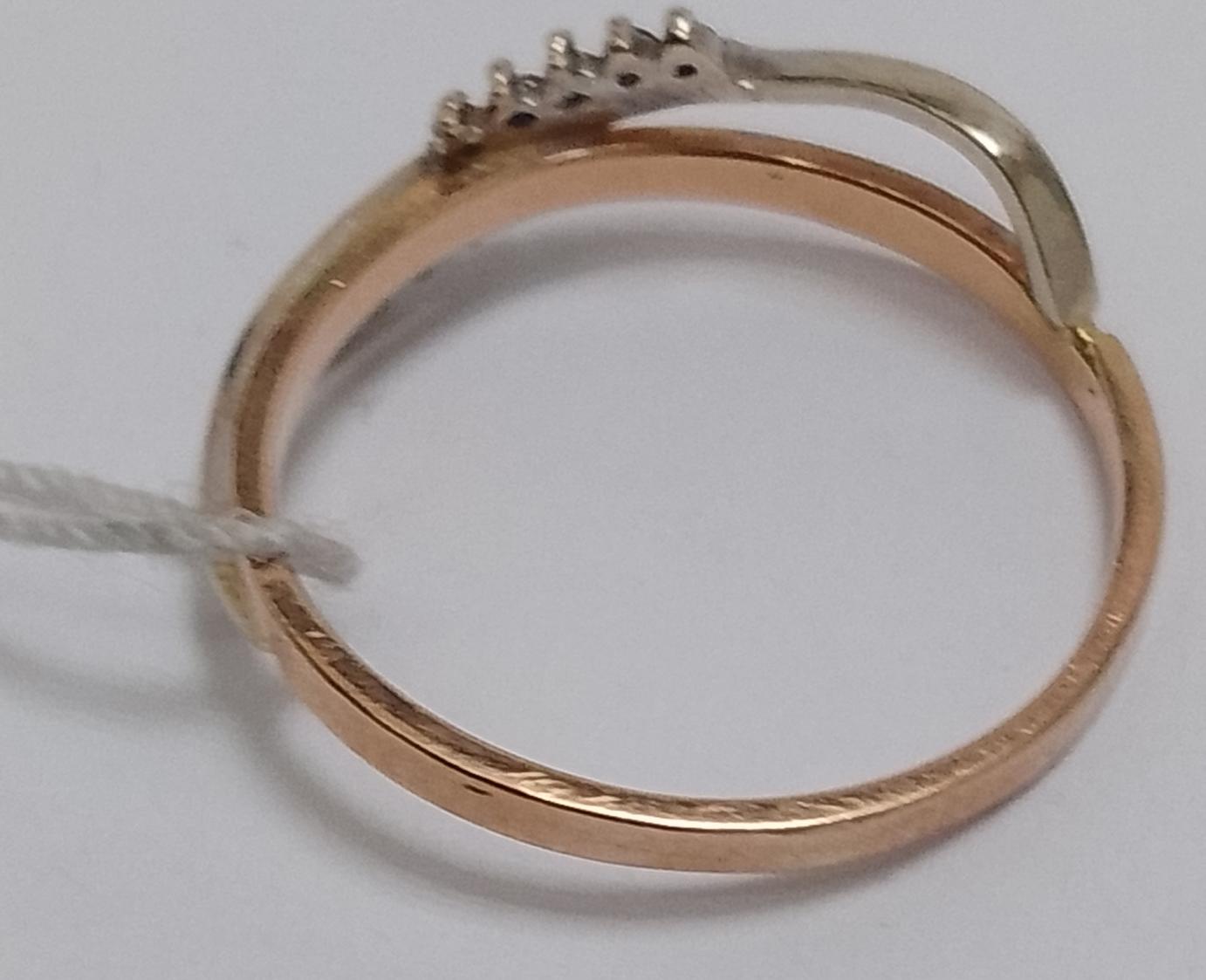 Кольцо из красного и белого золота с цирконием (33797338) 2