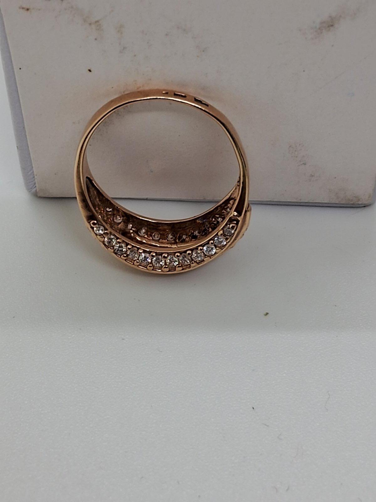 Кольцо из красного золота с цирконием (33822196) 8