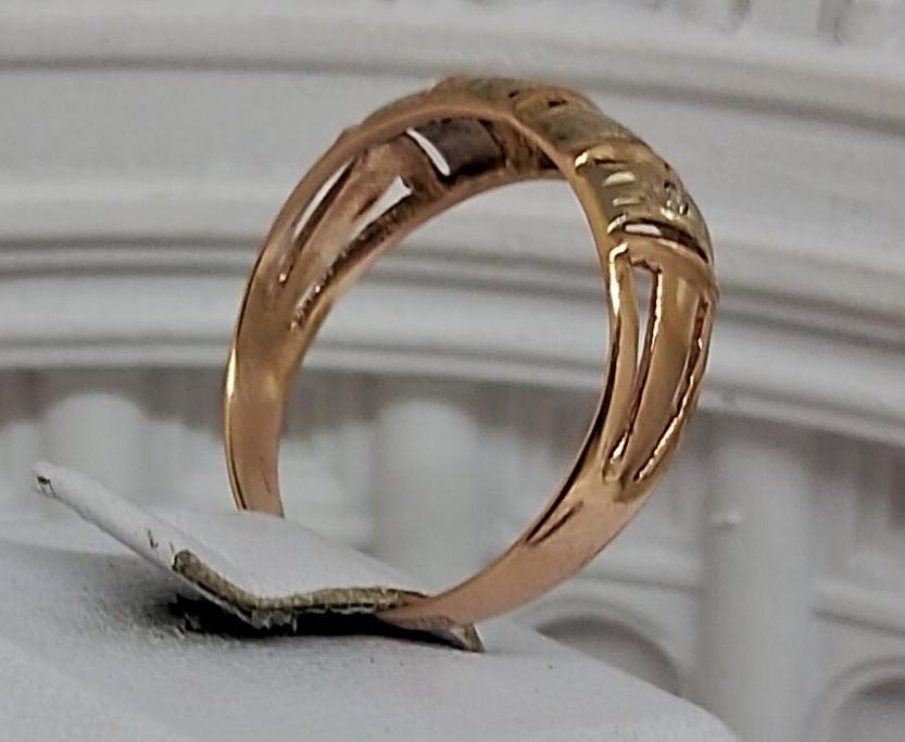 Кольцо из красного и белого золота с бриллиантом (-ми) (33773535) 1