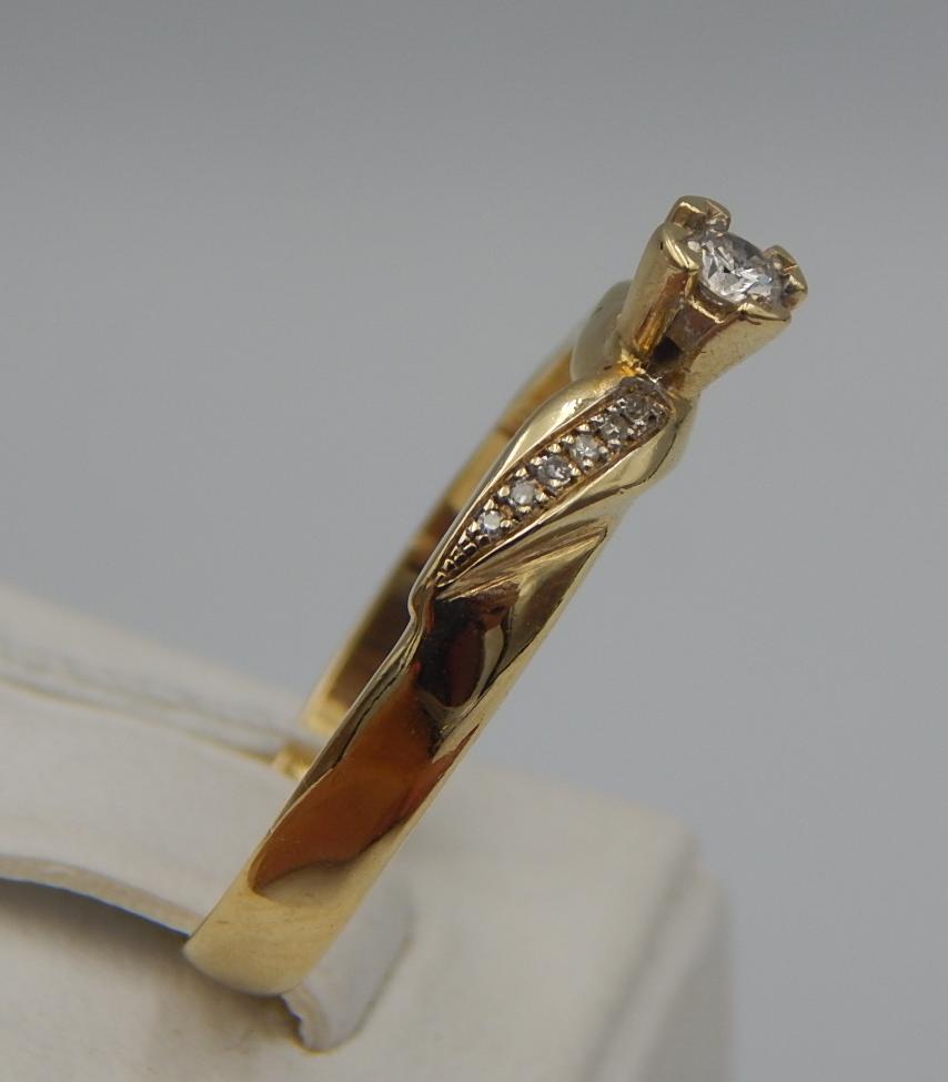 Кольцо из желтого золота с бриллиантом (-ми) (29719918) 3