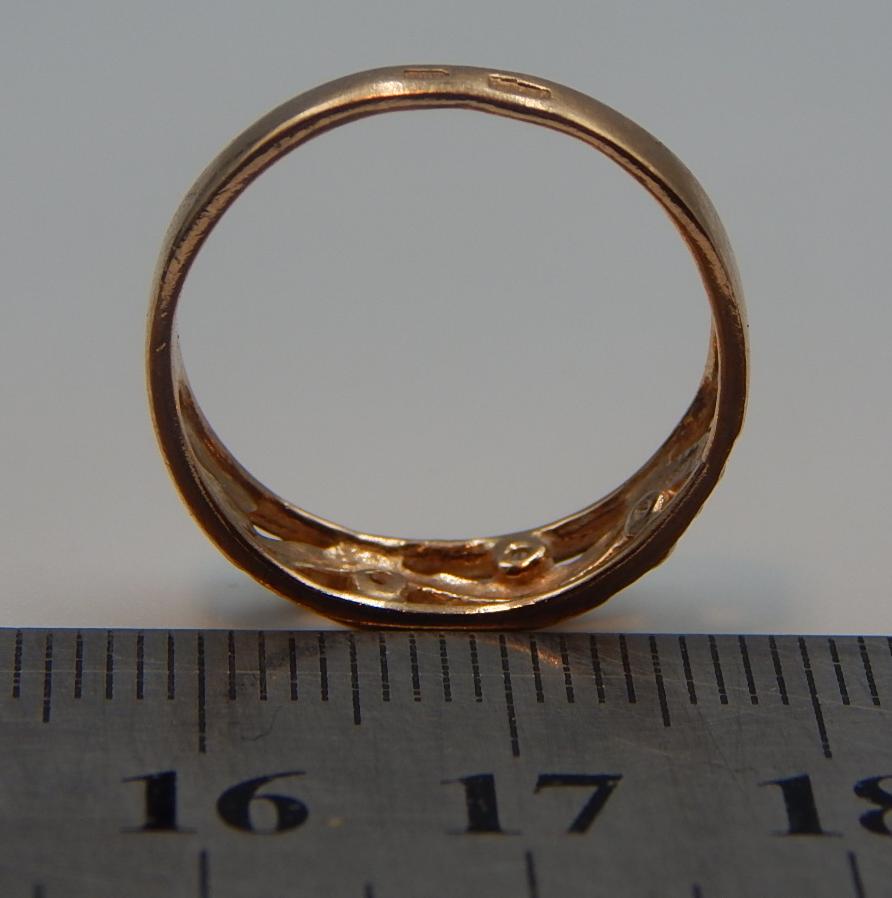 Кольцо из красного и белого золота с цирконием (33726749)  3
