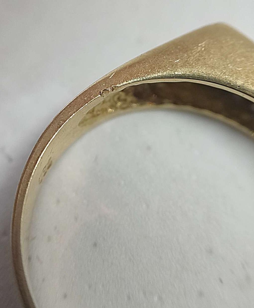 Перстень из желтого и белого золота с бриллиантом (-ми) (31642513) 6