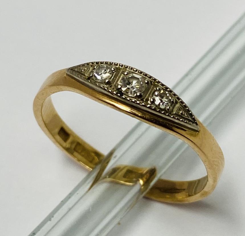 Кольцо из красного и белого золота с бриллиантом (-ми) (33799573) 0
