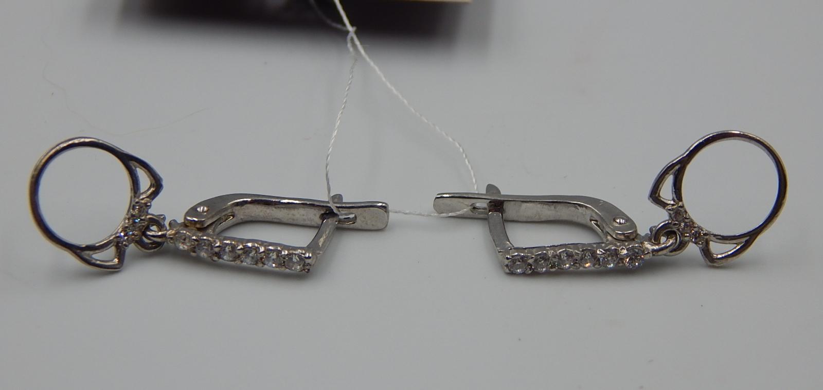 Срібні сережки з цирконієм (32420396) 3