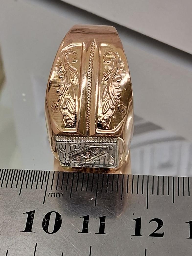 Перстень из красного и белого золота с бриллиантом (-ми) (32658561) 11
