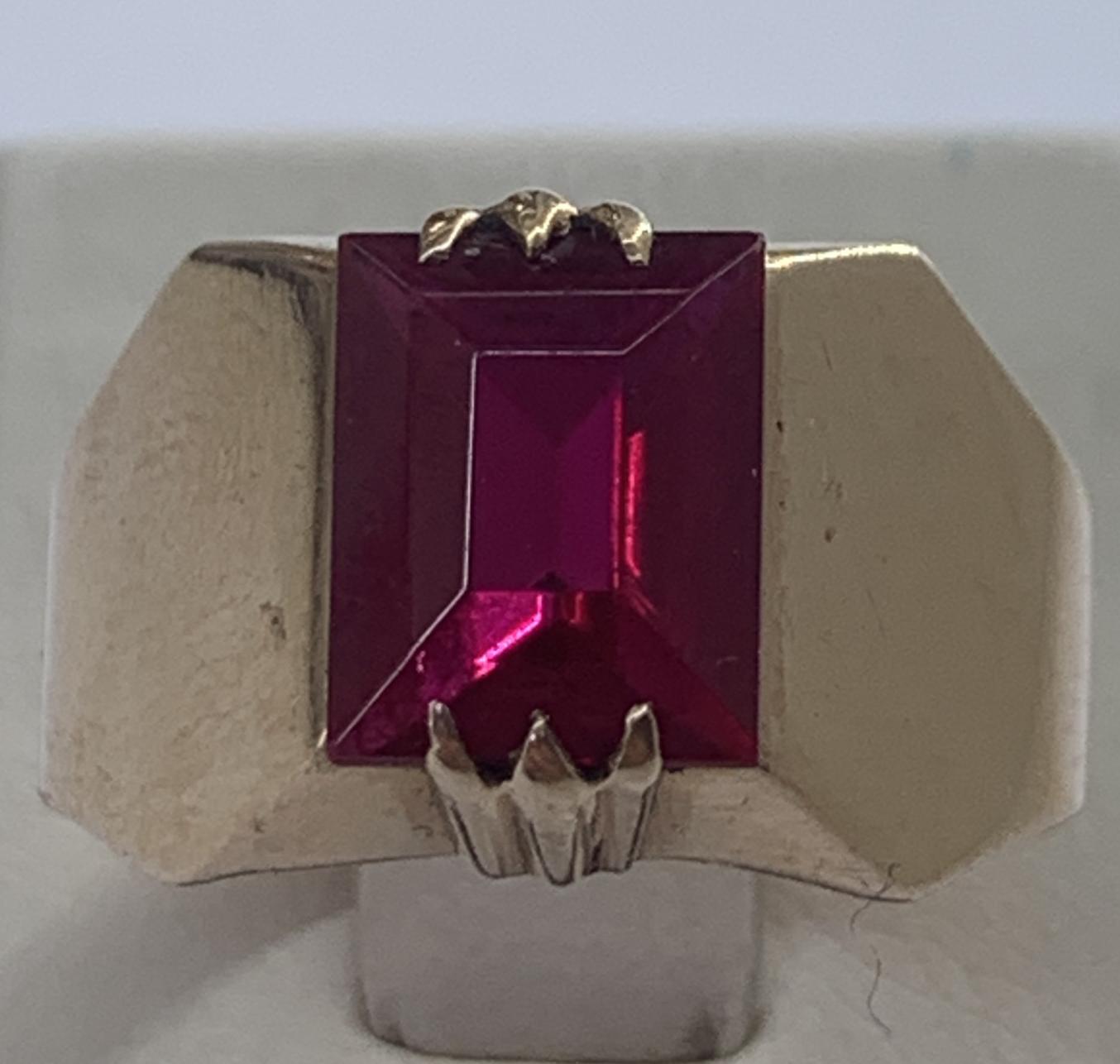 Перстень из красного золота с рубином (33697718) 0