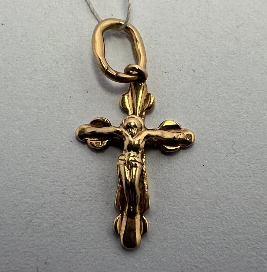 Підвіс-хрест з червоного золота (33486169) 0
