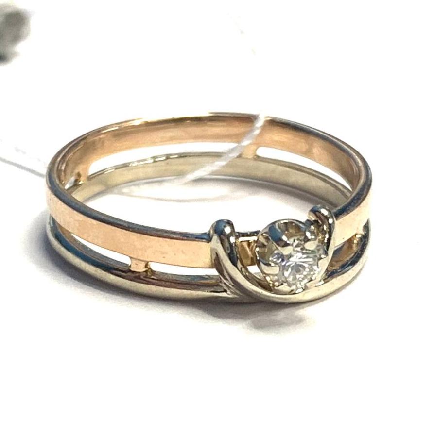 Кольцо из красного и белого золота с бриллиантом (-ми) (33605527) 0