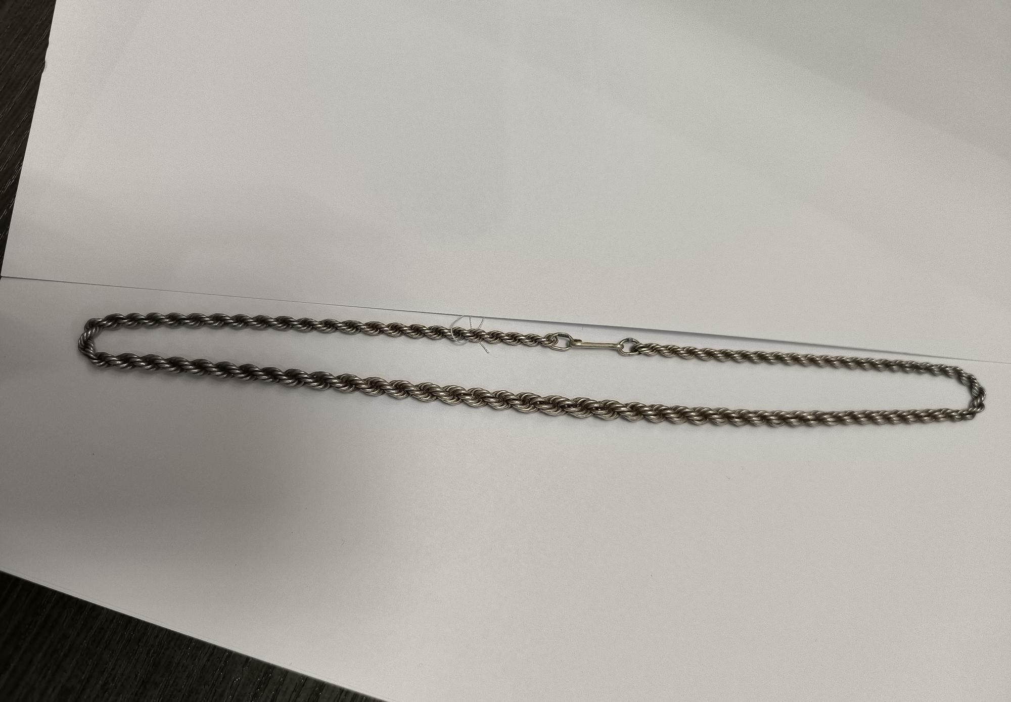 Серебряная цепь с плетением Веревочка (33794149) 1