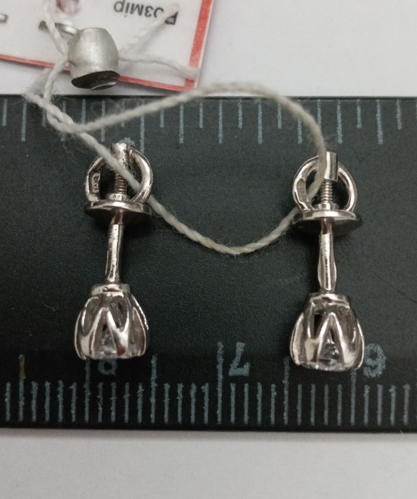 Серебряные серьги с цирконием (31510503) 6