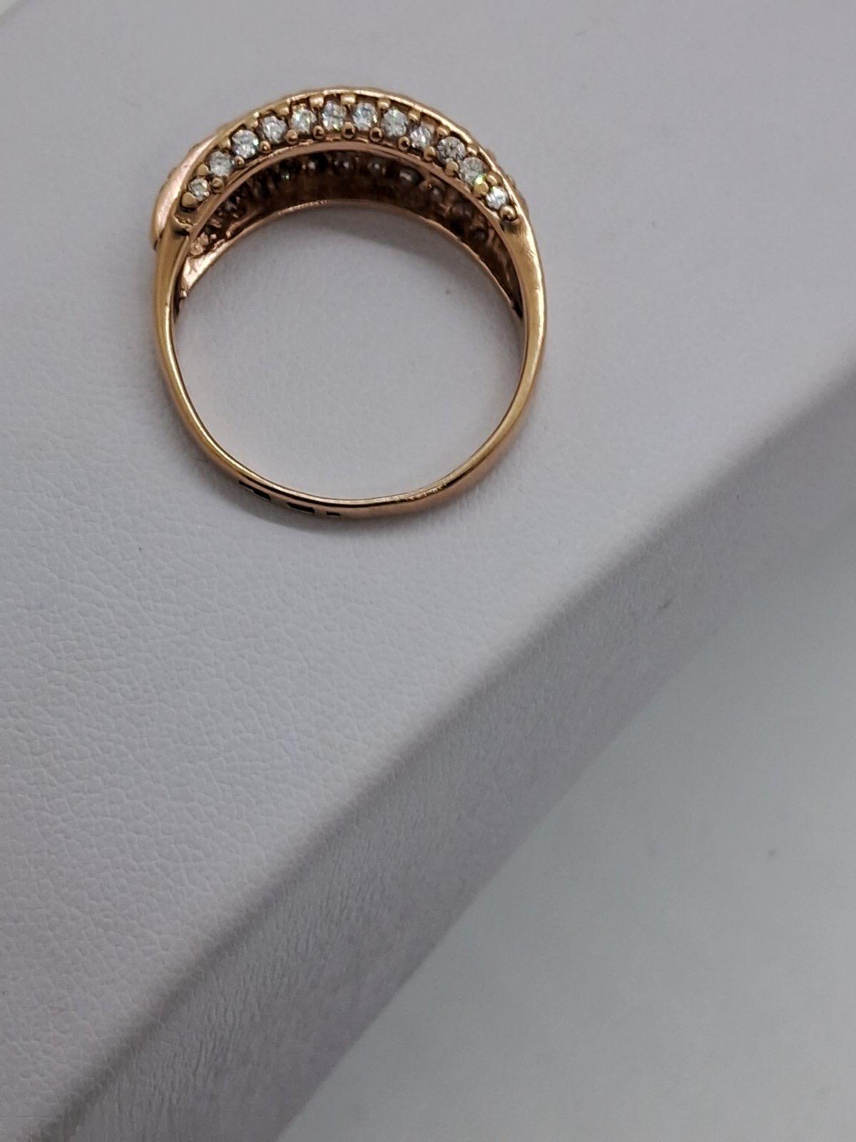 Кольцо из красного золота с цирконием (33822196) 6