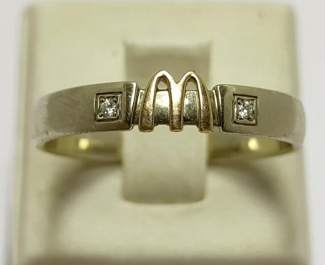 Кольцо из красного и белого золота с бриллиантом (-ми) (32714731) 0