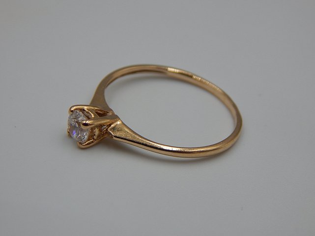Кольцо из красного золота с цирконием (33693364) 2
