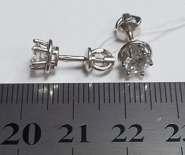 Серебряные серьги с цирконием (30511470) 2