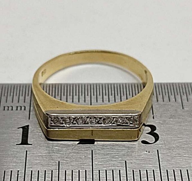 Перстень из желтого и белого золота с бриллиантом (-ми) (31642513) 7