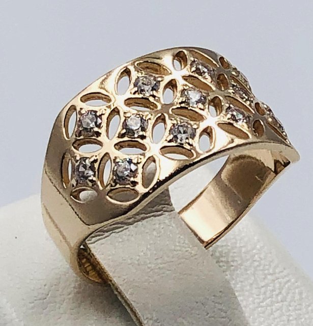 Кольцо из красного золота с цирконием (33792694) 0