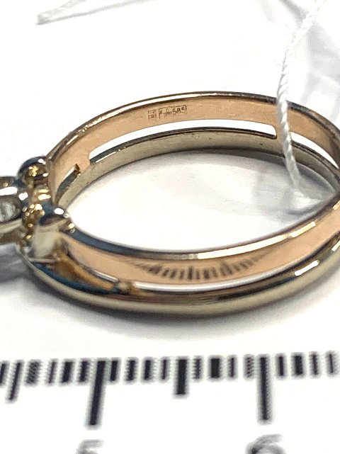 Кольцо из красного и белого золота с бриллиантом (-ми) (33605527) 4